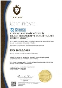 İSO 10002-2018 RUBİES GÜVENLİK SİSTEMLERİ